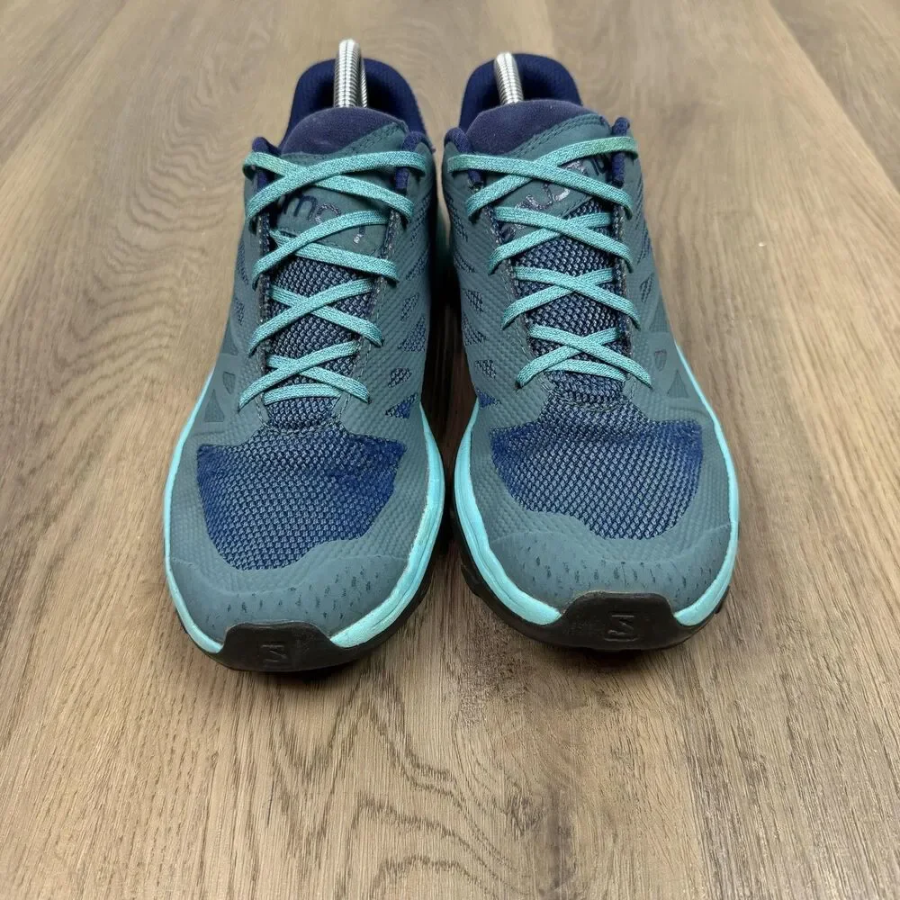 Salomon Shoes Womens Size 10 Blue Teal Trail Running Contagrip 407469 Sneakers